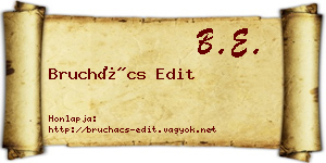 Bruchács Edit névjegykártya